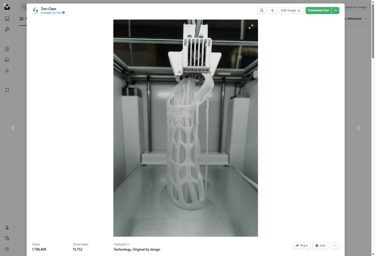 PETG stringing example showing thin strings between print towers — common issue with high nozzle temperature