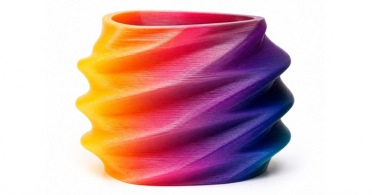 Prusa ColorMix Shading web utility applying realistic full spectrum color gradients and light simulation to a 3D model.