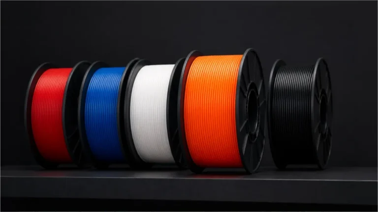 Colorful 3D printer filament spools from Spectrum Filaments