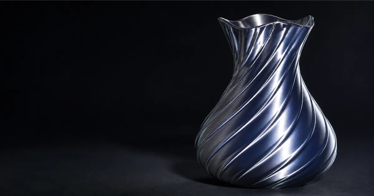 A glossy silk PLA print catching the light — the shine behind our best silk PLA filament for Bambu Lab picks.