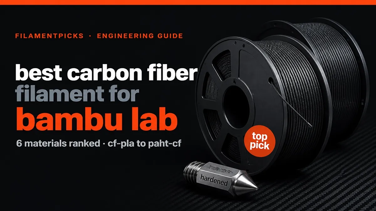 Best carbon fiber filament for Bambu Lab 2026 — engineering guide to CF-PLA, PETG-CF and nylon-CF