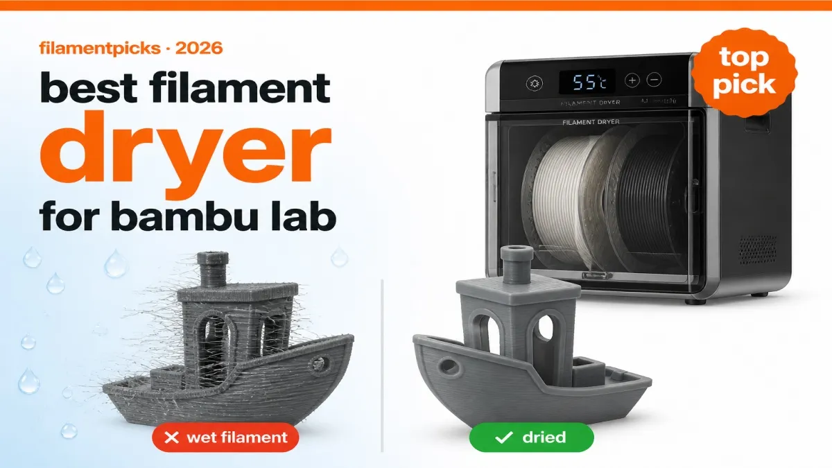 Best filament dryer for Bambu Lab 2026 — wet filament causes stringing, dried filament prints clean