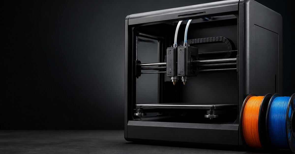 Bambu H2D 3D printer filament close-up