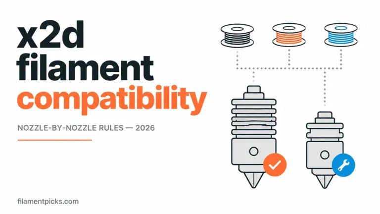 X2D filament compatibility guide cover — nozzle-by-nozzle rules for the Bambu X2D (2026)`