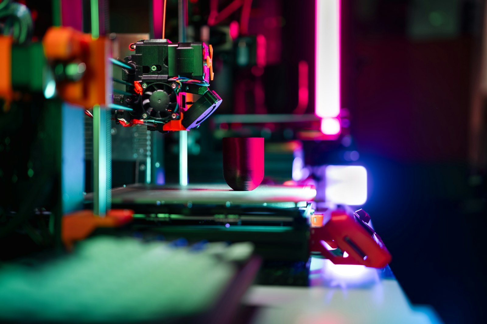 How to print nylon on Bambu Lab — 3D printer building a part layer by layer