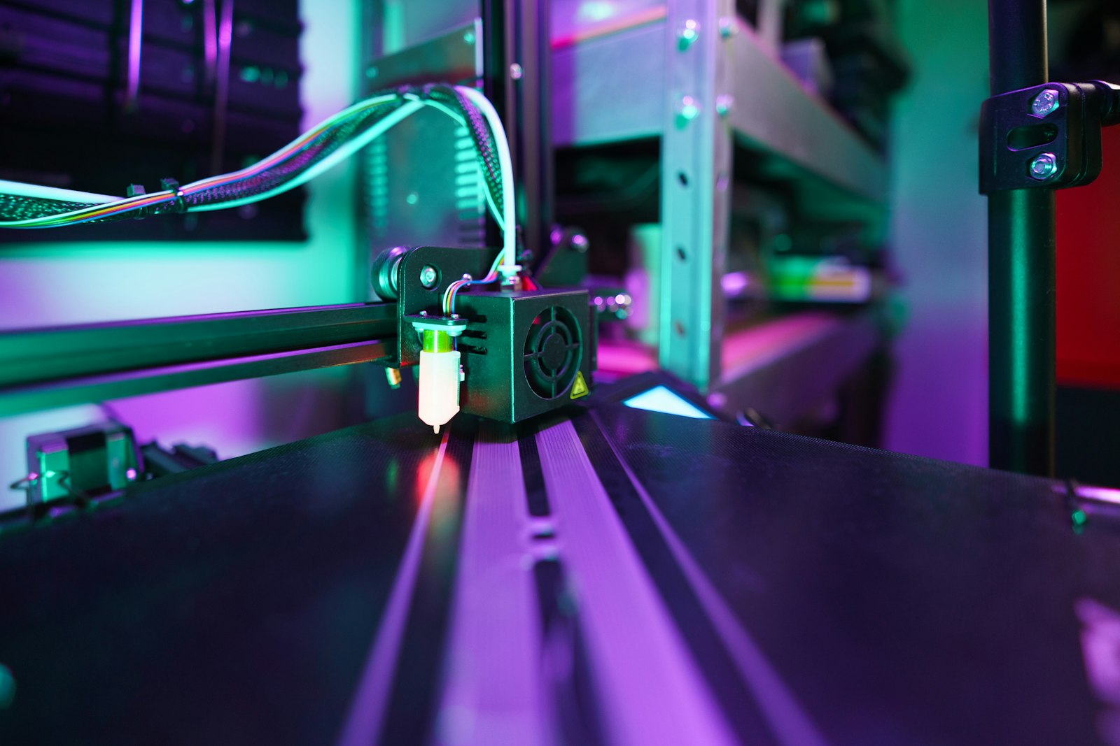 Bambu P2S hotend extruding PETG filament during a functional print